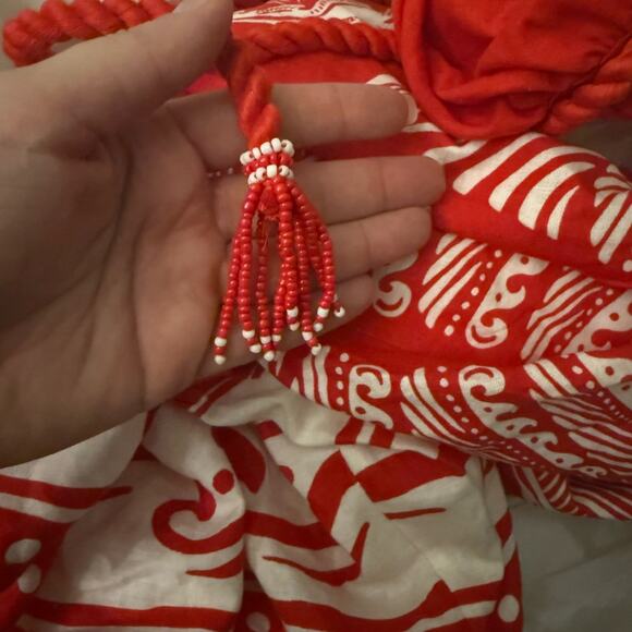 Farm Rio Red Majestic Coconut Tree Maxi Dress XS - Picture 7 of 9